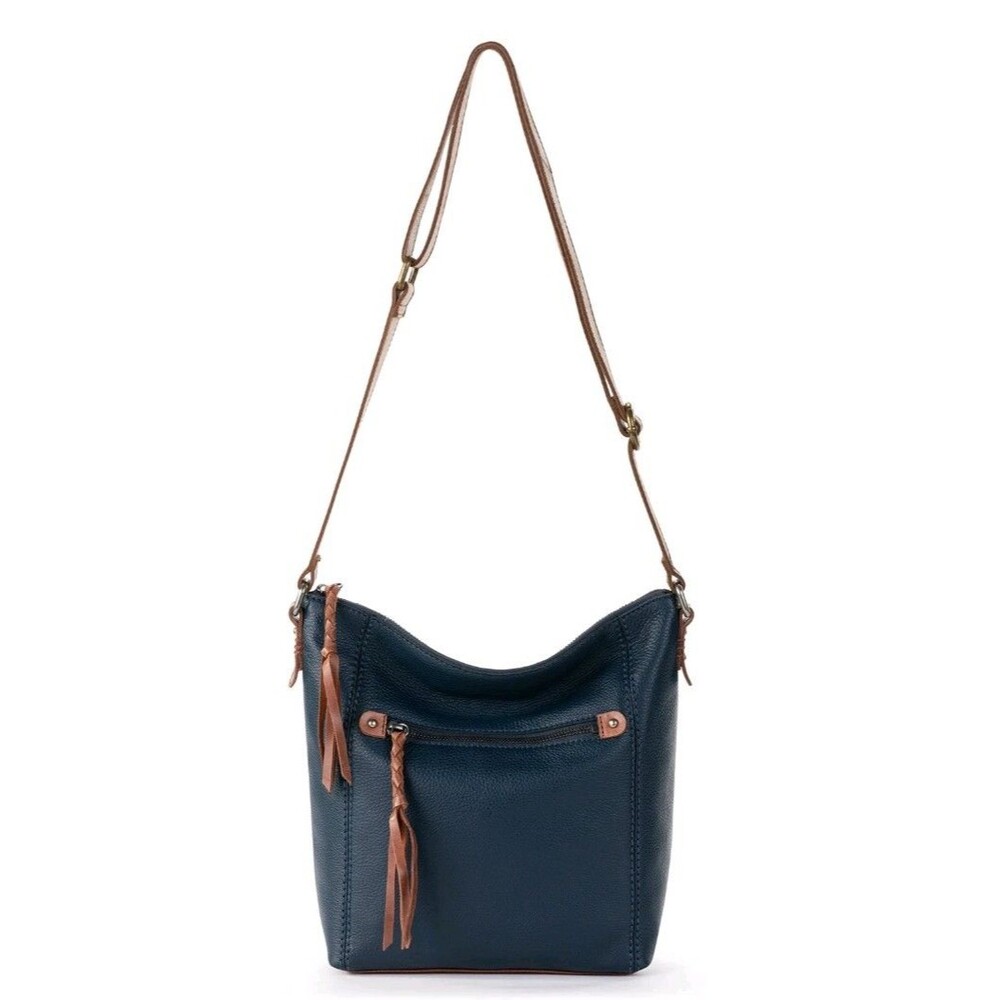The Sak Ashland Crossbody Bag Leather Adjustable Crossbody Strap Indigo (U06)
